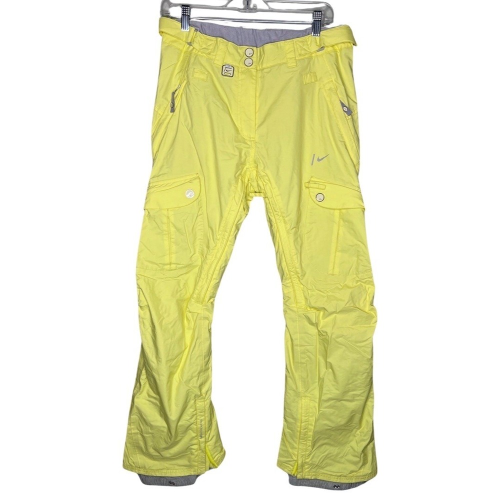 Nike Snowboarding‎ Pants Womens Small Yellow Cargo Ski Snowboard Outdoor Winter